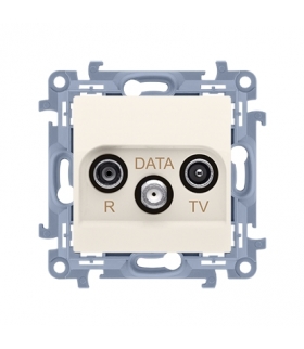 Gniazdo antenowe R-TV-DATA tłum.:10dB kremowy CAD.01/41