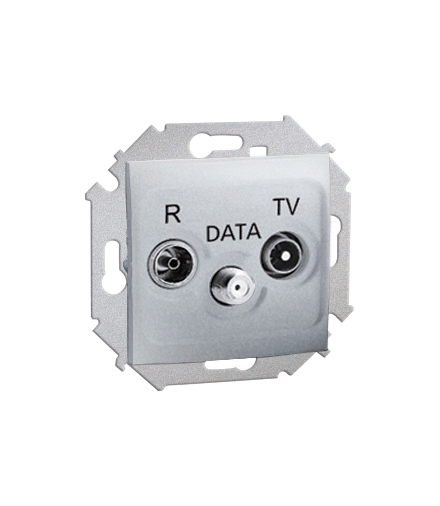 Gniazdo antenowe R-TV-DATA tłum.:10dB aluminiowy, metalizowany 1591048-026