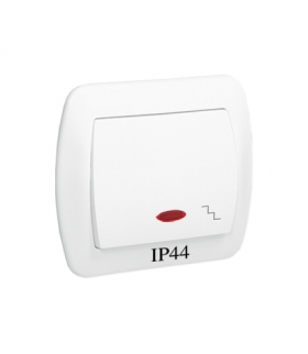 Łącznik schodowy podświetleniem bryzgoszczelny IP44 biały 10AX AW6BL/11