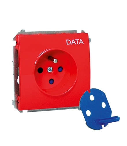 Gniazdo wtyczkowe pojedyncze DATA z kluczem uprawniającym 16A czerwony MGD1.01/22