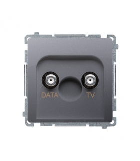 Gniazdo antenowe TV-DATA tłum.5dB inox, metalizowany BMAD1.01/21
