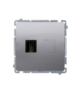 Gniazdo HDMI pojedyncze srebrny mat, metalizowany BMGHDMI.01/43