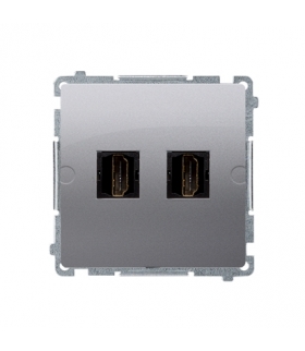 Gniazdo HDMI podwójne srebrny mat, metalizowany BMGHDMI2.01/43