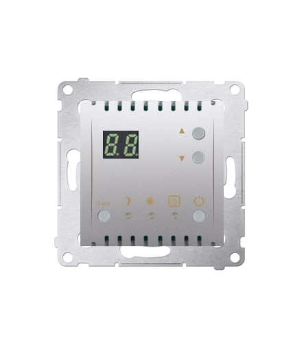 Regulator temperatury z wyświetlaczem (czujnik wewnętrzny) srebrny mat, metalizowany DTRNW.01/43