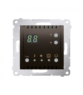 Regulator temperatury z wyświetlaczem (czujnik wewnętrzny) brąz mat, metalizowany DTRNW.01/46