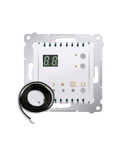 Regulator temperatury z wyświetlaczem z czujnikiem zewnętrzym (sonda) biały DTRNSZ.01/11