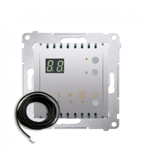 Regulator temperatury z wyświetlaczem z czujnikiem zewnętrzym (sonda) złoty mat, metalizowany DTRNSZ.01/43