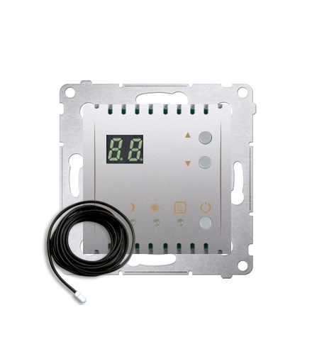 Regulator temperatury z wyświetlaczem z czujnikiem zewnętrzym (sonda) złoty mat, metalizowany DTRNSZ.01/43