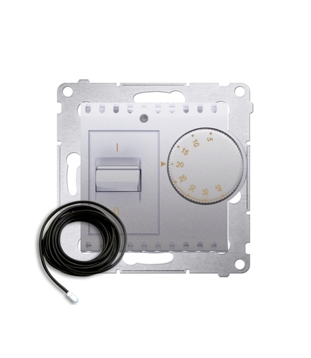 Regulator temperatury z czujnikiem zewnętrznym srebrny mat, metalizowany DRT10Z.02/43