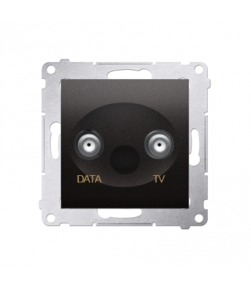Gniazdo antenowe TV-DATA tłum.5dB antracyt, metalizowany DAD1.01/48