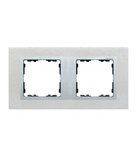 Ramka 2- krotna metalowa inox mat / aluminium 82927-34
