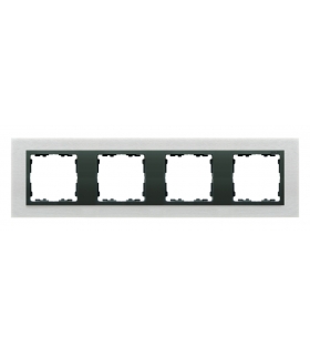 Ramka 4- krotna metalowa inox mat / grafit 82847-31