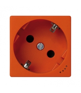 Gniazdo wtyczkowe pojedyncze K45 SCHUKO z sygnalizacją napięcia 16A 250V zaciski śrubowe 45×45mm pomarańczowy KL01/7