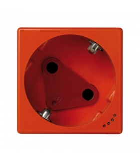 Gniazdo wtyczkowe pojedyncze K45 DATA SCHUKO z sygnalizacją napięcia 16A 250V zaciski śrubowe 45×45mm pomarańczowy KLS01/7