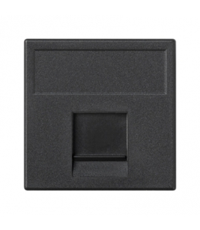 Plakietka teleinformatyczna K45 PANDUIT pojedyncza płaska z osłoną 45×45mm szary grafit K69/14