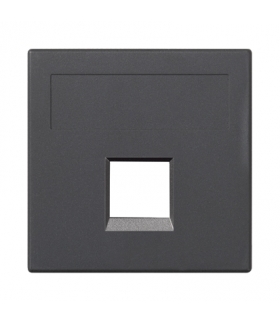 Plakietka teleinformatyczna SIMON 500 keystone pojedyncza bez osłon płaska uniwersalna 50×50mm szary grafit 50000185-038