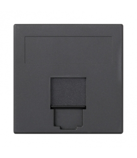Plakietka teleinformatyczna SIMON 500 BELGENCDT pojedyncza płaska z osłoną 50×50mm szary grafit 50013085-038