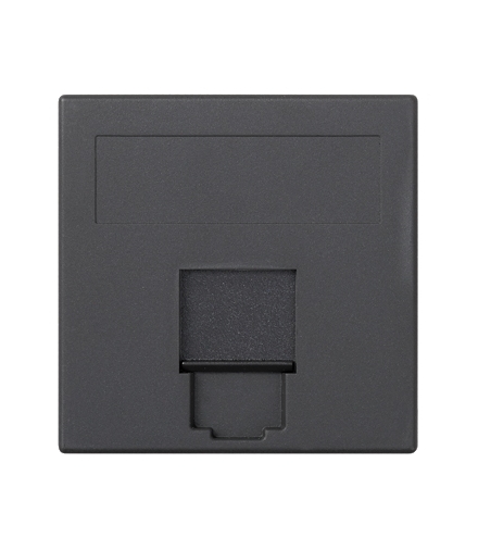 Plakietka teleinformatyczna SIMON 500 INFRA+ pojedyncza płaska z osłoną 50×50mm szary grafit 50015085-038