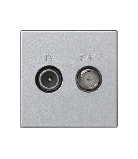 Gniazdo antenowe K45 TV-SAT częstotliowść5MHz÷2400MHz 45×45mm aluminium K130A/8