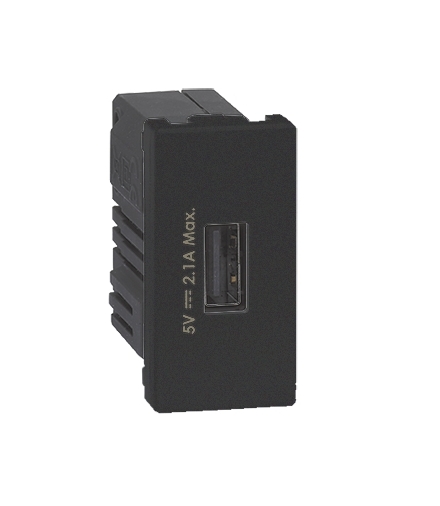 Ładowarka USB K45 USB 2.0 - A 5V DC 2,1A 45×22,5mm grafit K126D/14