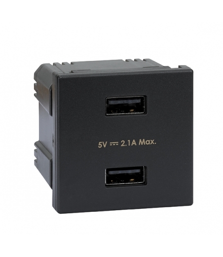 Ładowarka USB K45 USB 2.0 - A 5V DC 2,1A 45×45mm grafit K126E/14