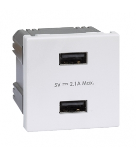 Ładowarka USB K45 USB 2.0 - A 5V DC 2,1A 45×45mm czysta biel K126E/9