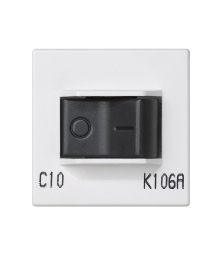 Wyłącznik nadmiarowo-prądowy K45 charakterystyka C 10A 250V 45×45mm czysta biel K106A/9