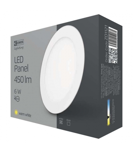 Panel LED wpuszczany okrągły 6W IP20 ciepła biel EMOS Lighting ZD1121