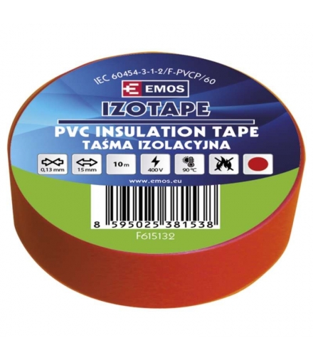 Taśma izolacyjna PVC 15mm / 10m czerwona EMOS F615132