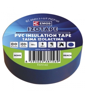 Taśma izolacyjna PVC 15mm / 10m niebieska EMOS F615142