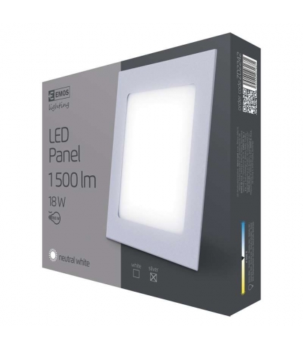 Panel LED wpuszczany kwadratowy 18W IP20 neutralna biel EMOS ZD2242