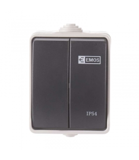 Wyłącznik natynkowy 2P IP54 szaro-czarny EMOS A1398.1