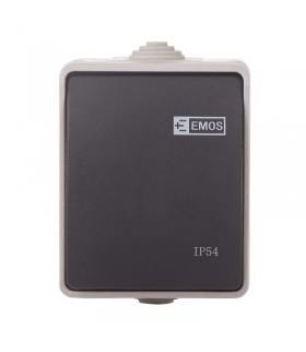 Wyłącznik natynkowy 1P IP54 szaro-czarny EMOS A1398