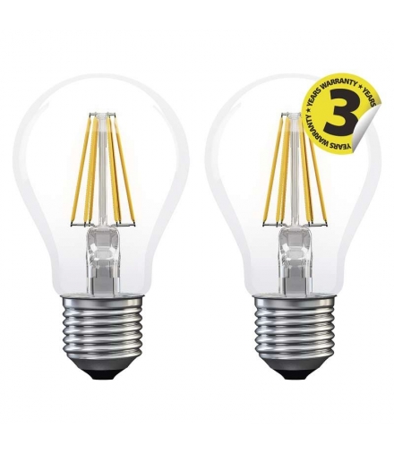 Żarówka LED Filament A60 6W E27 ciepła biel 2szt EMOS Z74260.2