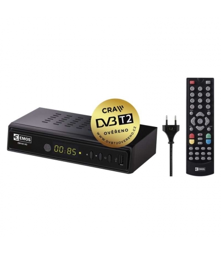 Odbiornik DVB-T2 EMOS EM180 HEVC H265 EMOS J6011