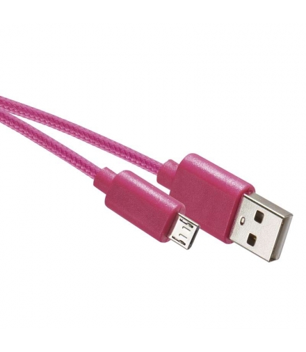 Przewód USB 2.0 wtyk A -wtyk micro B, 1m różowy EMOS SM7006P