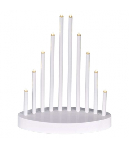 Dekoracje - świecznik biały 10 LED, 25 cm 3x AA biały ciepła biel, IP20, timer EMOS Lighting DCAW01