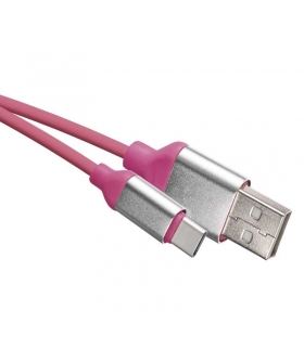 Przewód USB 2.0 wtyk A - wtyk C, 1 m różowy EMOS SM7025P