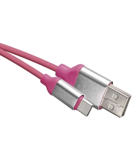 Przewód USB 2.0 wtyk A - wtyk C, 1 m różowy EMOS SM7025P