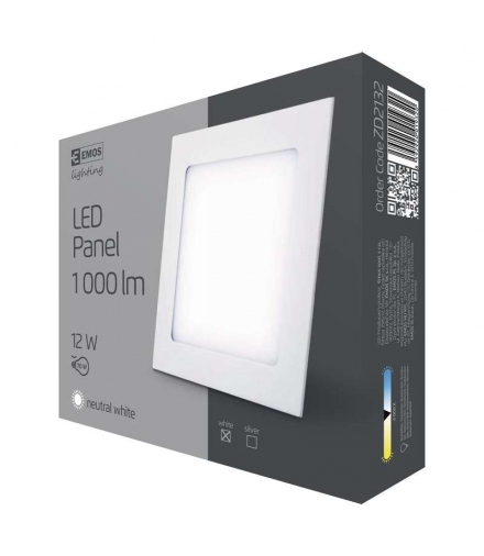Panel LED wpuszczany kwadratowy 12W IP20 neutralna biel EMOS ZD2132