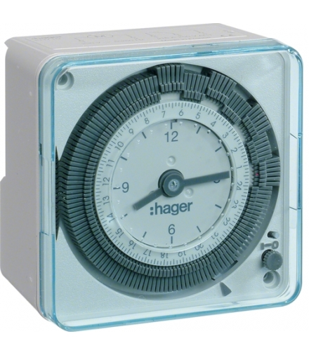 EH710 Zegar analogowy dobowy bez rezerwy chodu w obudowie 230V 1P 16A Hager