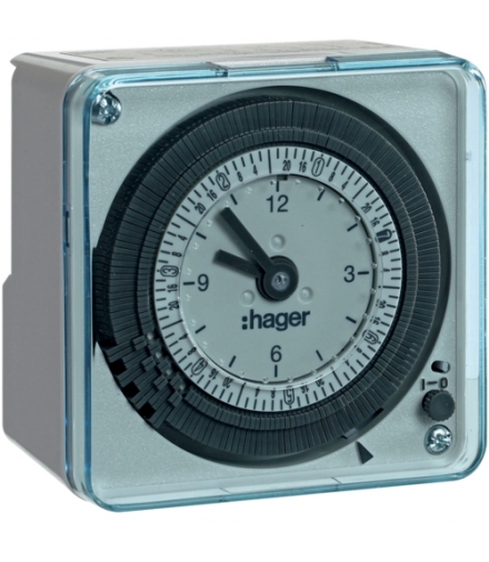 EH771 Zegar analogowy tygodniowy z rezerwą chodu 230 V 1P 16 A Hager