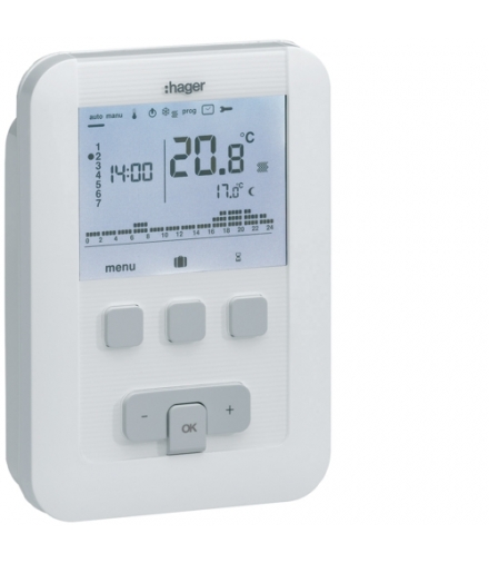 EK530 Cyfrowy termostat zegarowy o cyklu tygodniowym, 5A, 230 V Hager