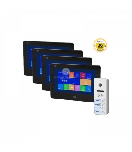 Zestaw wideodomofonowy 4-rodzinny, bezsłuchawkowy, kolor, LCD 7”, dotykowy, gniazdo na kartę SD, menu OSD, DVR, REGINA MEMO MULT