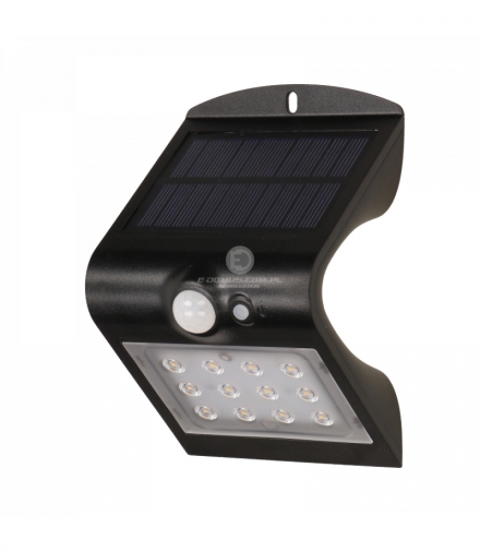 SILOE LED, lampa solarna z czujnikiem ruchu, podwójne źródło światła, 1,5W, 190lm, 1200mAh, IP65, 4000K, czarna Orno OR-SL-6083B