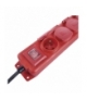 Przedłużacz z wyłącz. 4 gn, 5m 1,5mm, IP44 guma, czerwony EMOS P14151