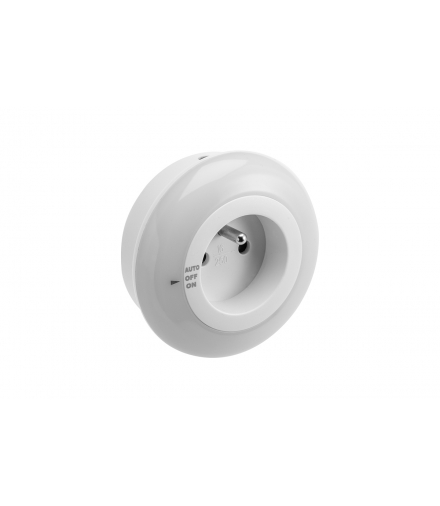 Mini lampka wtykowa LED ML1 z cz.zmierzchowym,1W,50lm,AC220-240V/50-60Hz,IP20,4000K,AUTO/OFF/ON