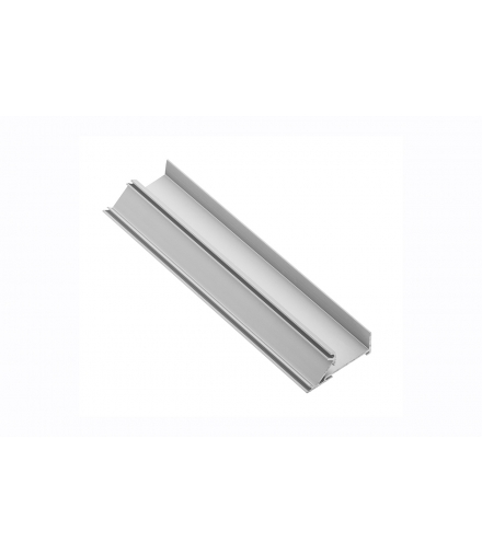Profil aluminiowy cokołowy, nabijany (do wypełnień obrzezem) GLAX silver PŁYTA 19mm PA-GLAXNBJW2M19-AL