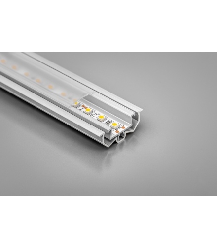 profil aluminiowy LED z regulacją kąta świecenia GLAX silver 2 m część wewnętrzna