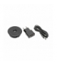 Zestaw ładowarka bezprzewodowa z USB czarna z zasilaczem (kabel USB rozłączny 2m)